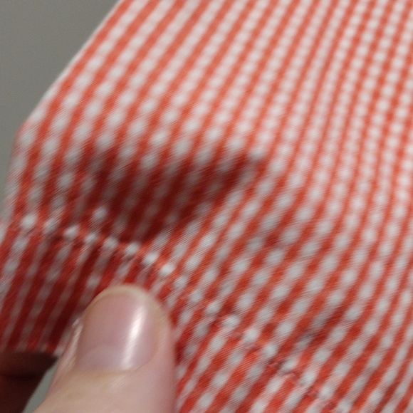 Ralph Lauren xl short sleeve Blake cotton button down shirt salmon and white. - Picture 10 of 11